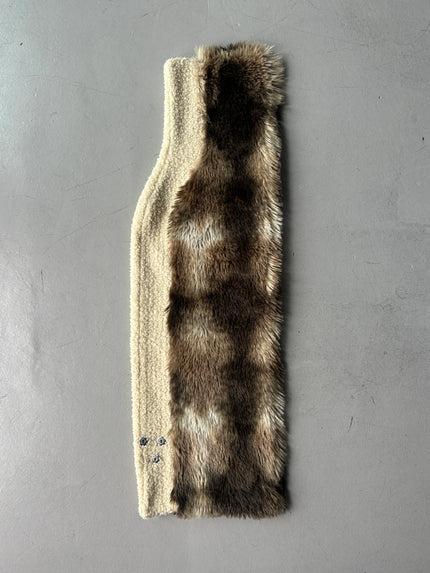 YOHJI YAMAMOTO Y's - A/W 2000 ARCHIVE MINI WRAP FUR SKIRT/COLLAR