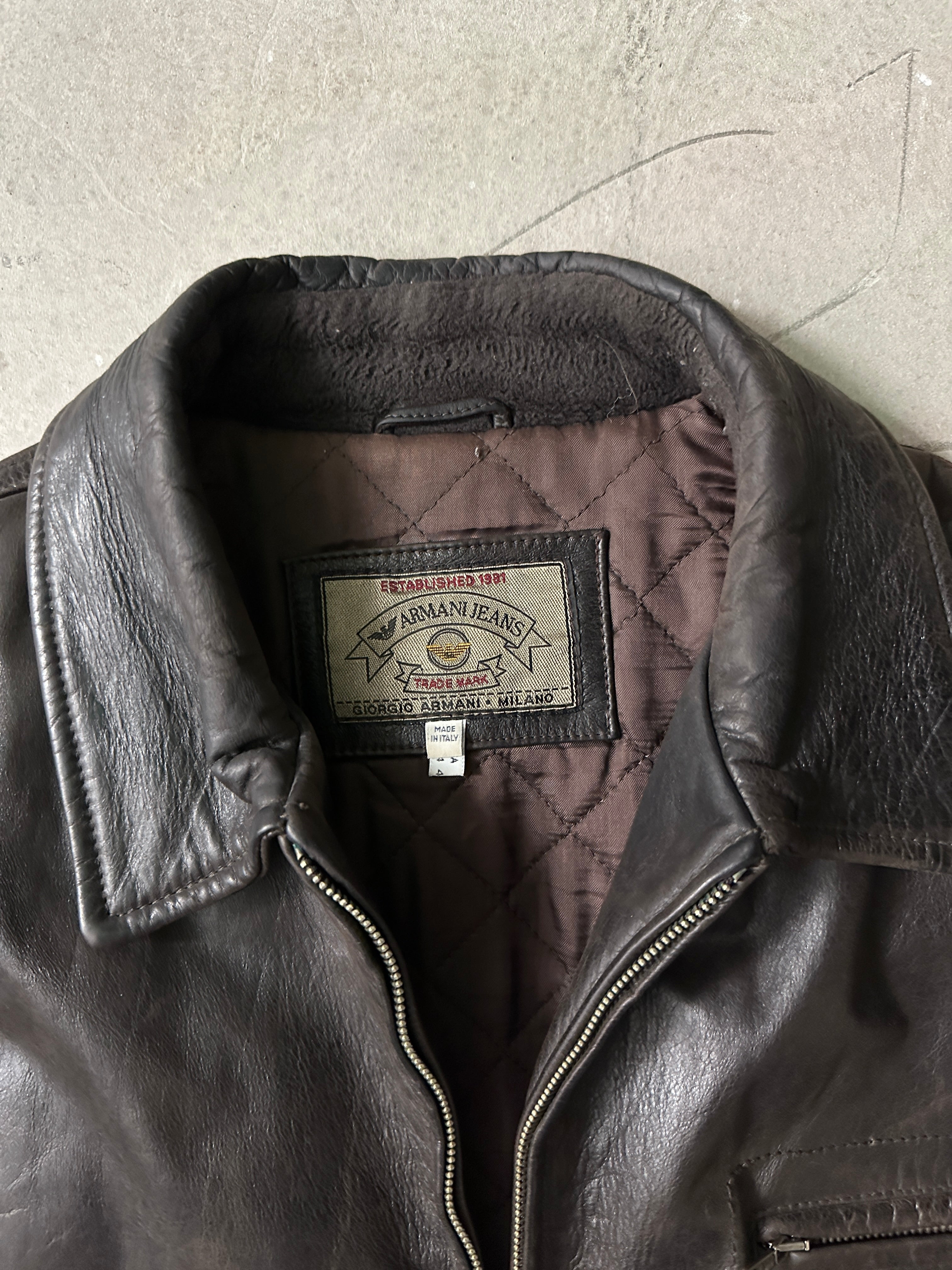 ARMANI JEANS - 1990s LEATHER JACKET