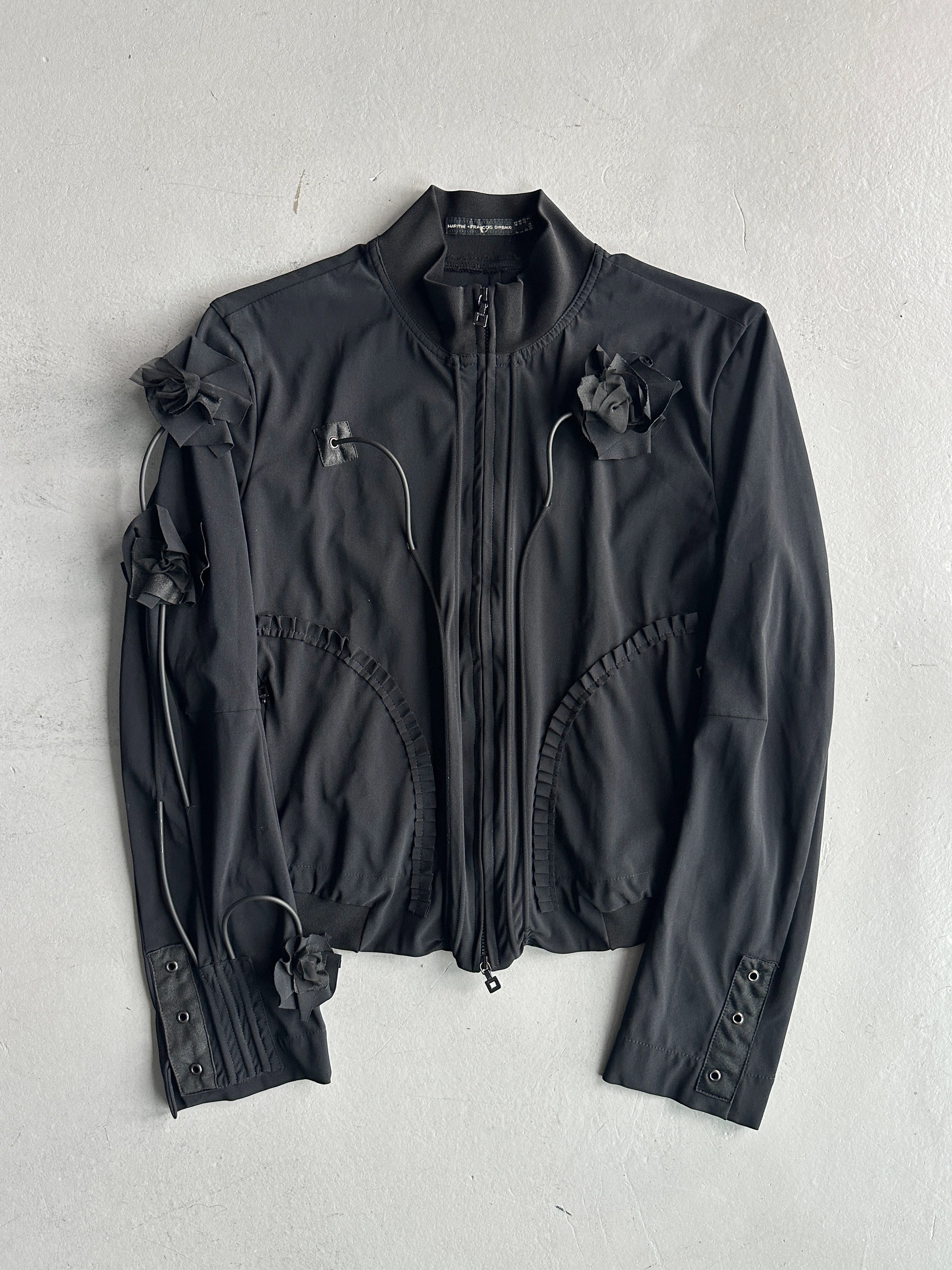 MARITHÉ + FRANÇOIS GIRBAUD - 2000s 3D FLOWER APPLIQUÉS ZIPPED JACKET