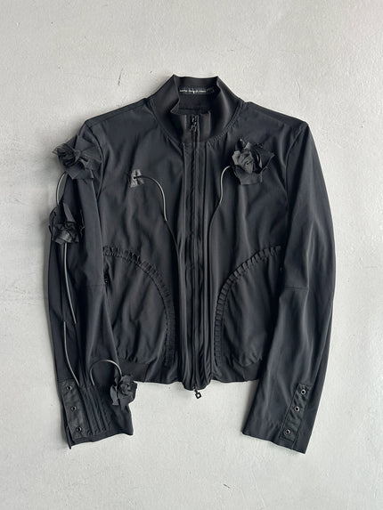 MARITHÉ + FRANÇOIS GIRBAUD - 2000s 3D FLOWER APPLIQUÉS ZIPPED JACKET