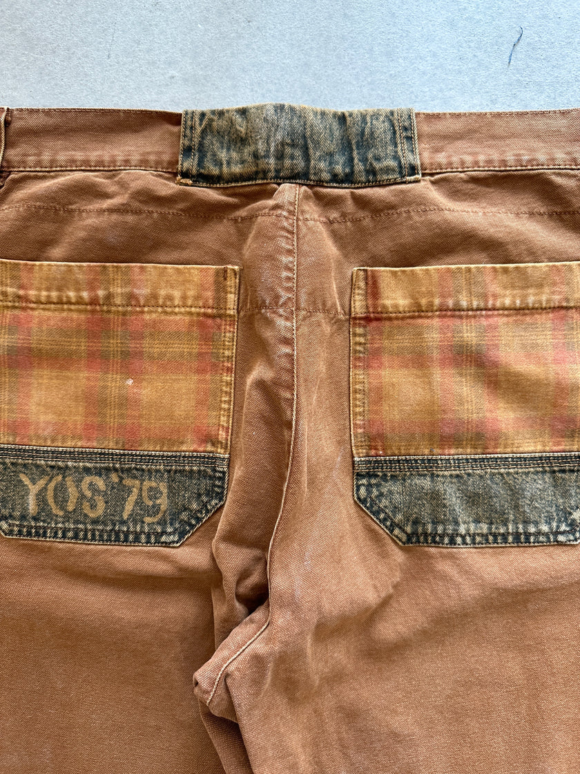 1980s SANDBLASTED JEANS WITH CONTRASTING POCKETS