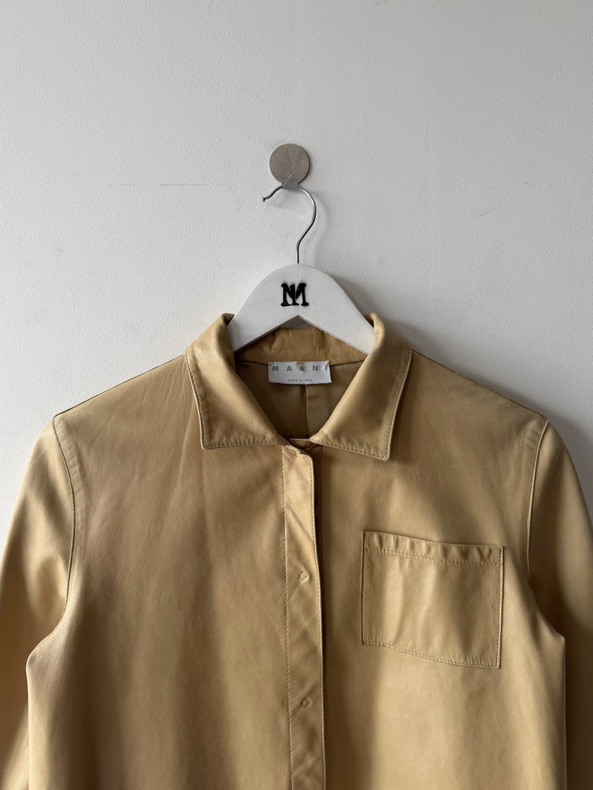 MARNI - 2000s CROP FIT SOFT LEATHER JACKET