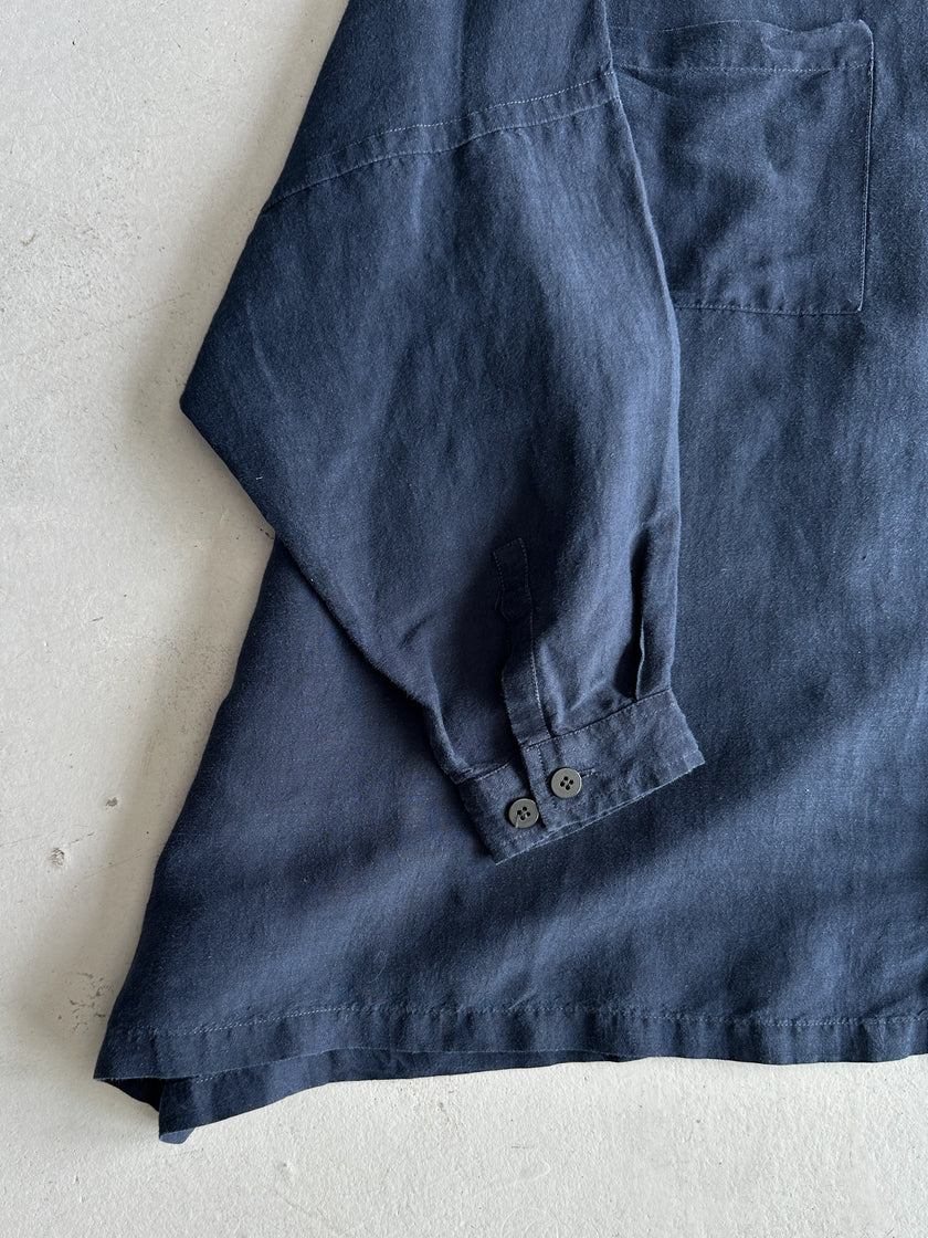 SHIRIN GUILD - 1990s OVERSIZED LINEN SHIRT