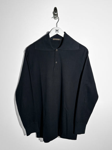 YOHJI YAMAMOTO Y's - 1980s OVERSIZED SQUARE COLLAR LONG SLEEVE TOP