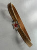 ANDREW MACKENZIE - 2000s STAR BUCKLE LOGO LEATHER BELT