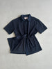 2000s FLORAL PATTERN MESH HALF SLEEVE BUTTONED SHIRT