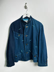 ISSEY MIYAKE - F/W 1993 PANELED DENIM JACKET WITH CONTRAST EMBROIDERED DETAILS ALL OVER