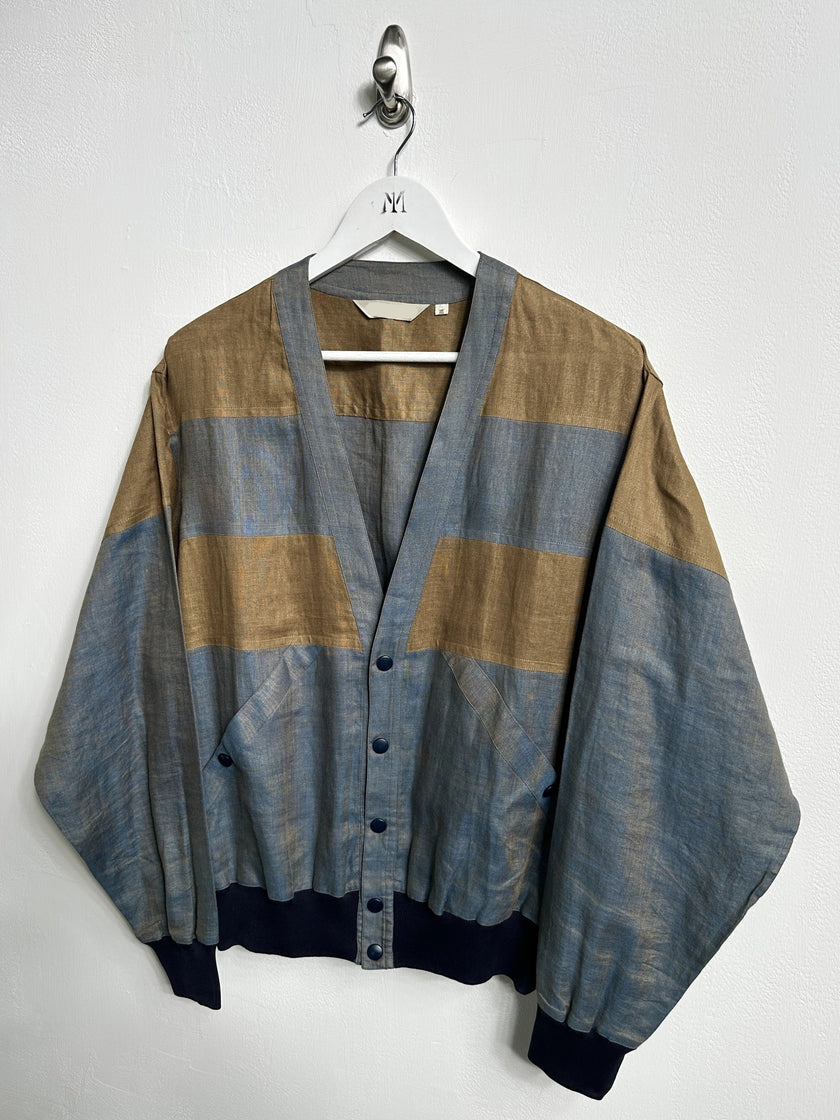 ITALIAN LABEL 1980s LINEN BLOUSON JACKET