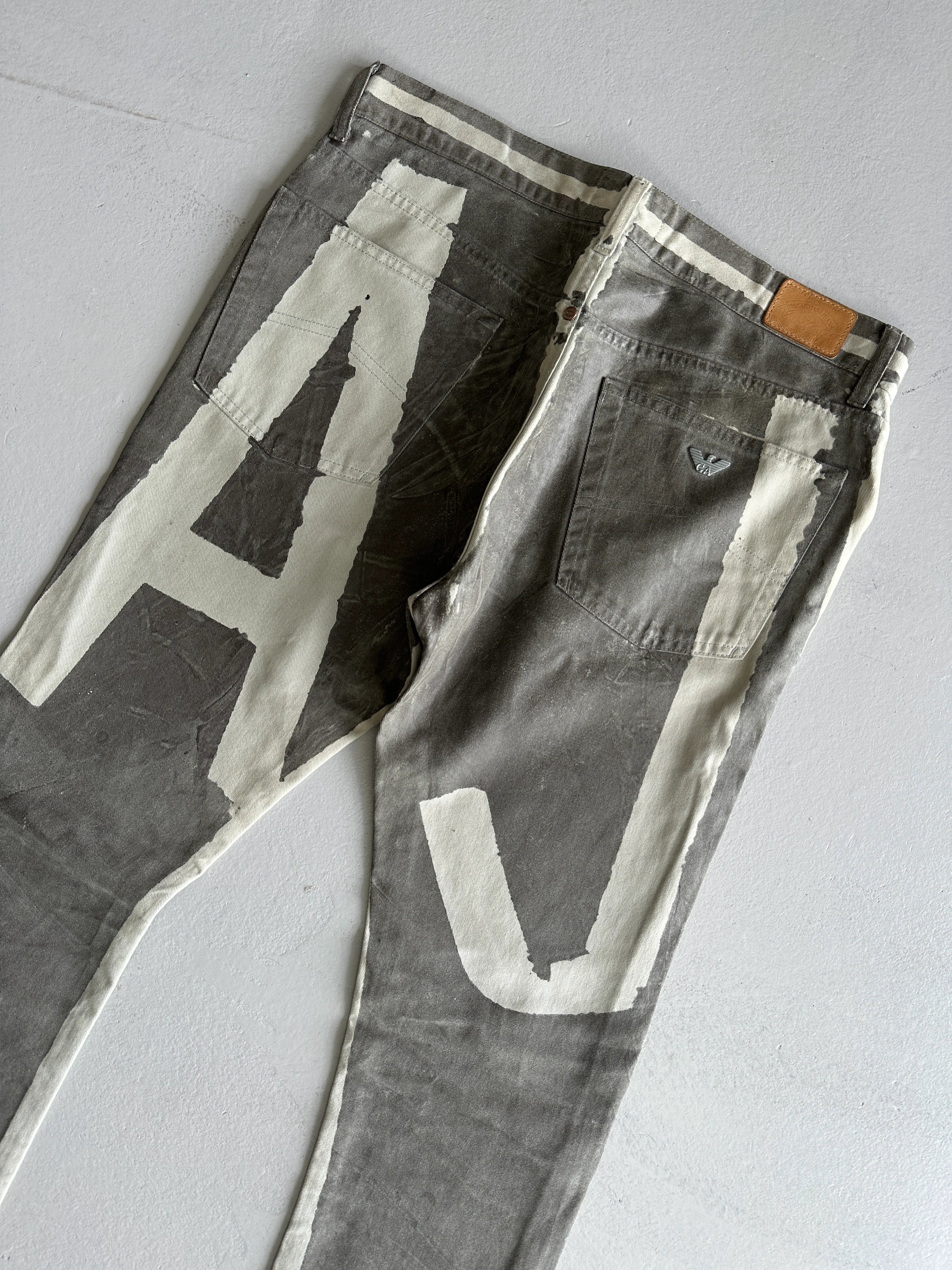 ARMANI JEANS - 1990s WAXED JEANS TROUSERS