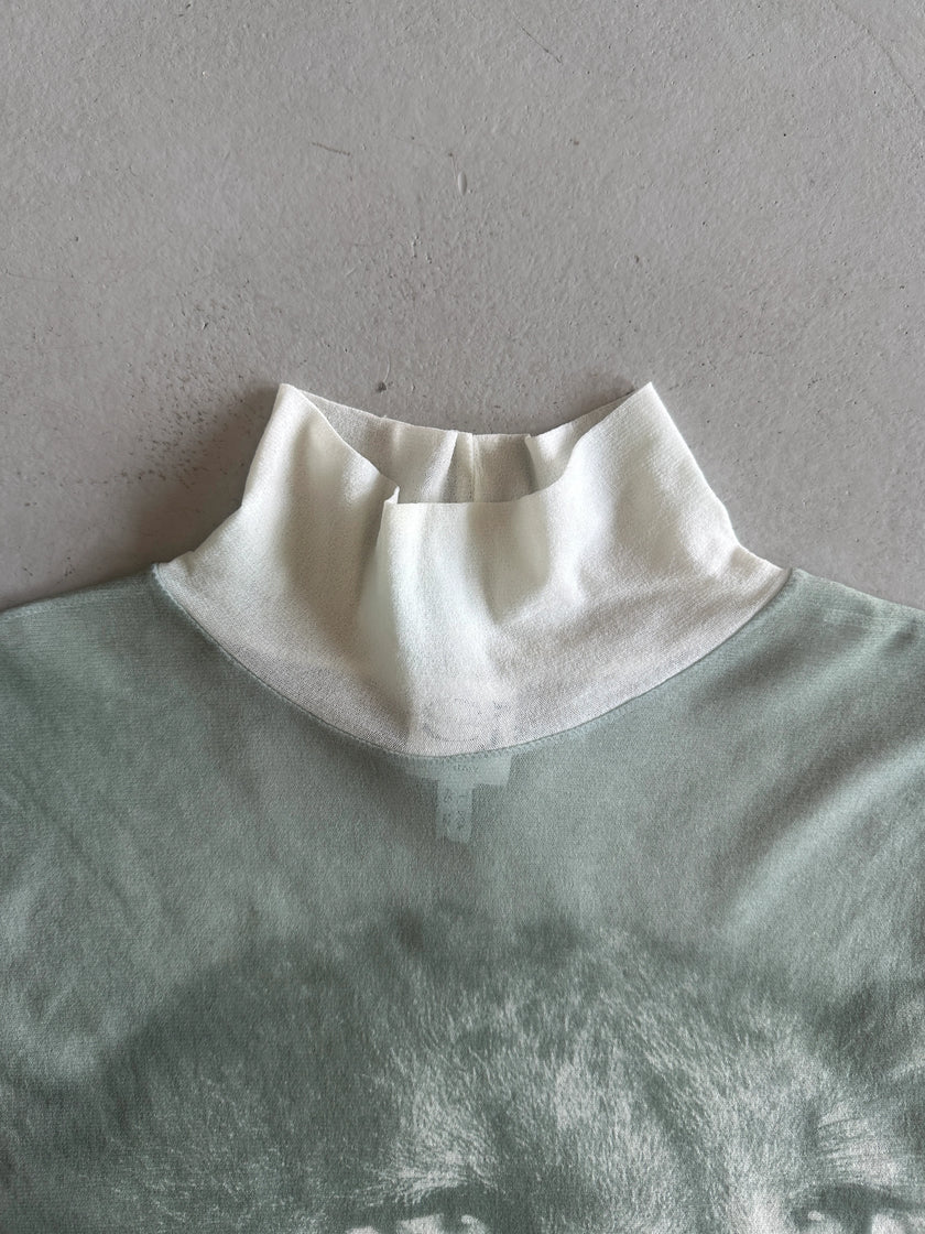 ROBERTO CAVALLI - 2000s BI-COLOUR MESH TOP