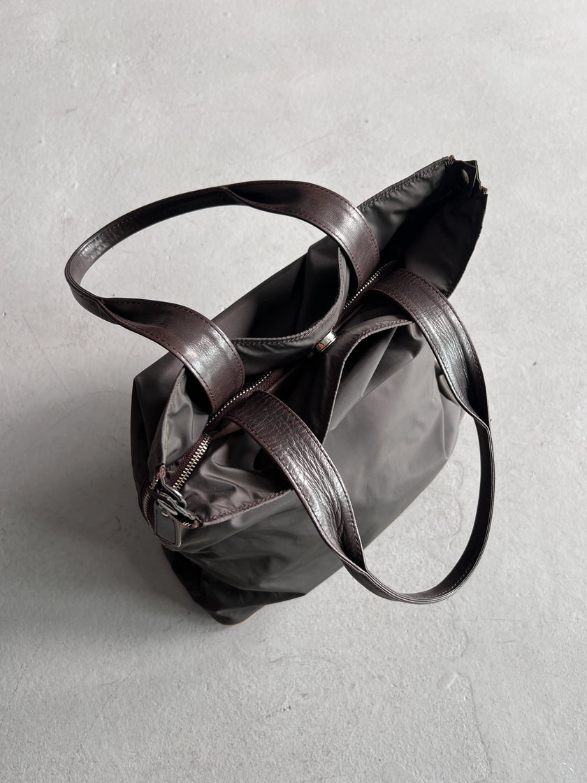 YOHJI YAMAMOTO Y'SACCS - 1990s 2 IN 1 LEATHER AND NYLON BAG