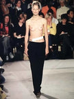 DIRK BIKKEMBERGS - S/S 1998 WIDE LEATHER BELT WITH METAL CHARM DETAIL