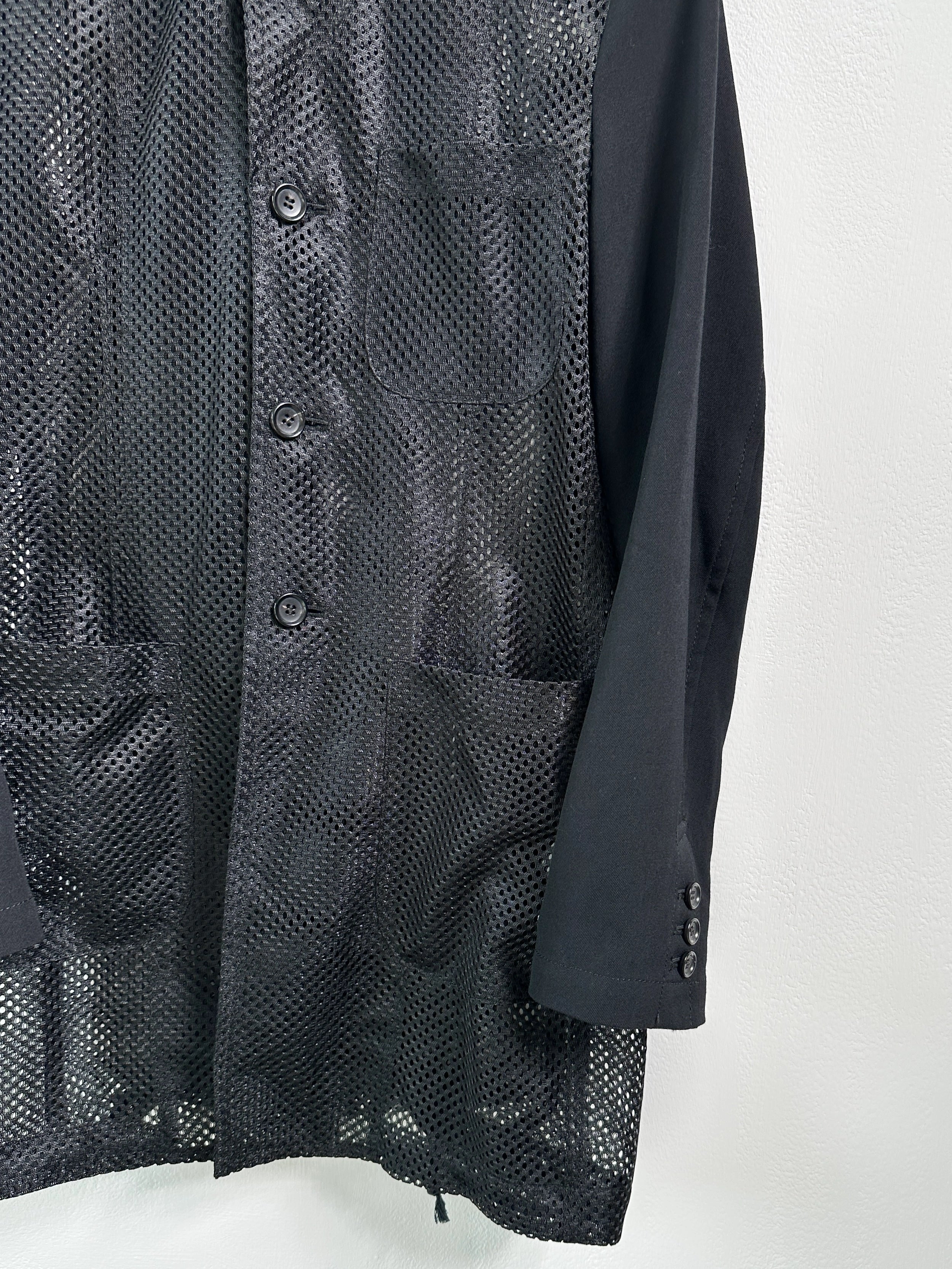 COMME DES GARÇONS - S/S 2025 PERFORATED MESH JACKET WITH CONSTRASTING SLEEVE