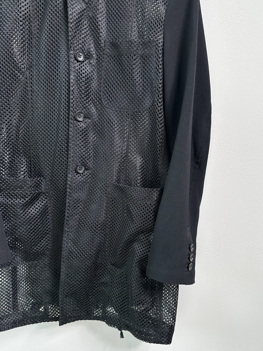 COMME DES GARÇONS - S/S 2025 PERFORATED MESH JACKET WITH CONSTRASTING SLEEVE