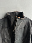 ITALIAN LABEL early 2000s DISTRESSED LEATHER JACKET WITH BONDAGE SLEEVE