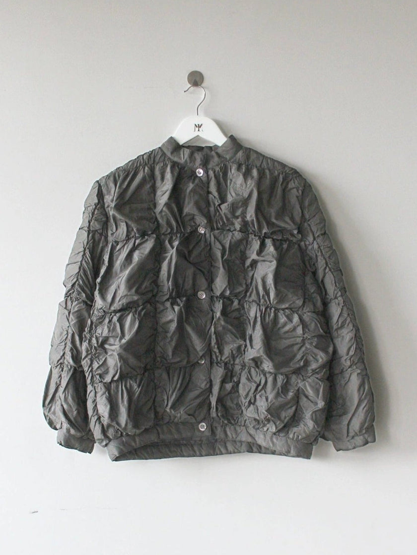 LAURA BIAGIOTTI - 1980s CRINKLED SILK PADDED JACKET