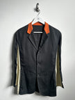 JEAN PAUL GAULTIER - 1990s PANELED LINEN BLAZER WITH CONTRASTING MESH PANELS