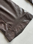 ARMANI JEANS - 2000s WIDE LEG DISTRESSED LEATHER TROUSERS