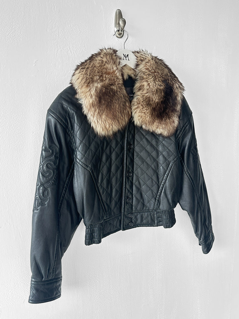 KANSAI YAMAMOTO - 1990s BOXY FIT JACKET WITH DETACHABLE FUR COLLAR