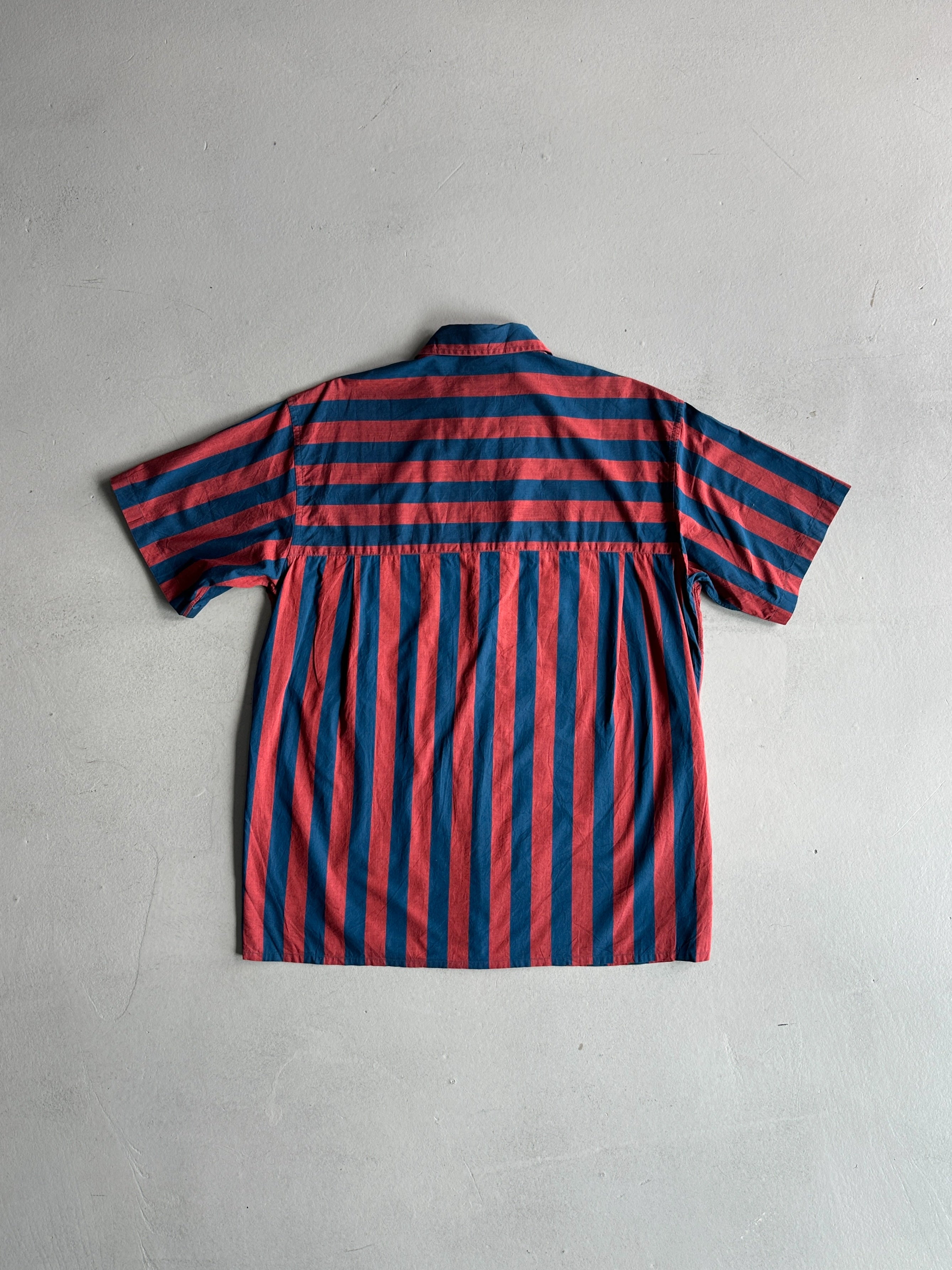 CHRISTIAN DIOR - 1990s STRIPED HALF SLEEVE SHIRT