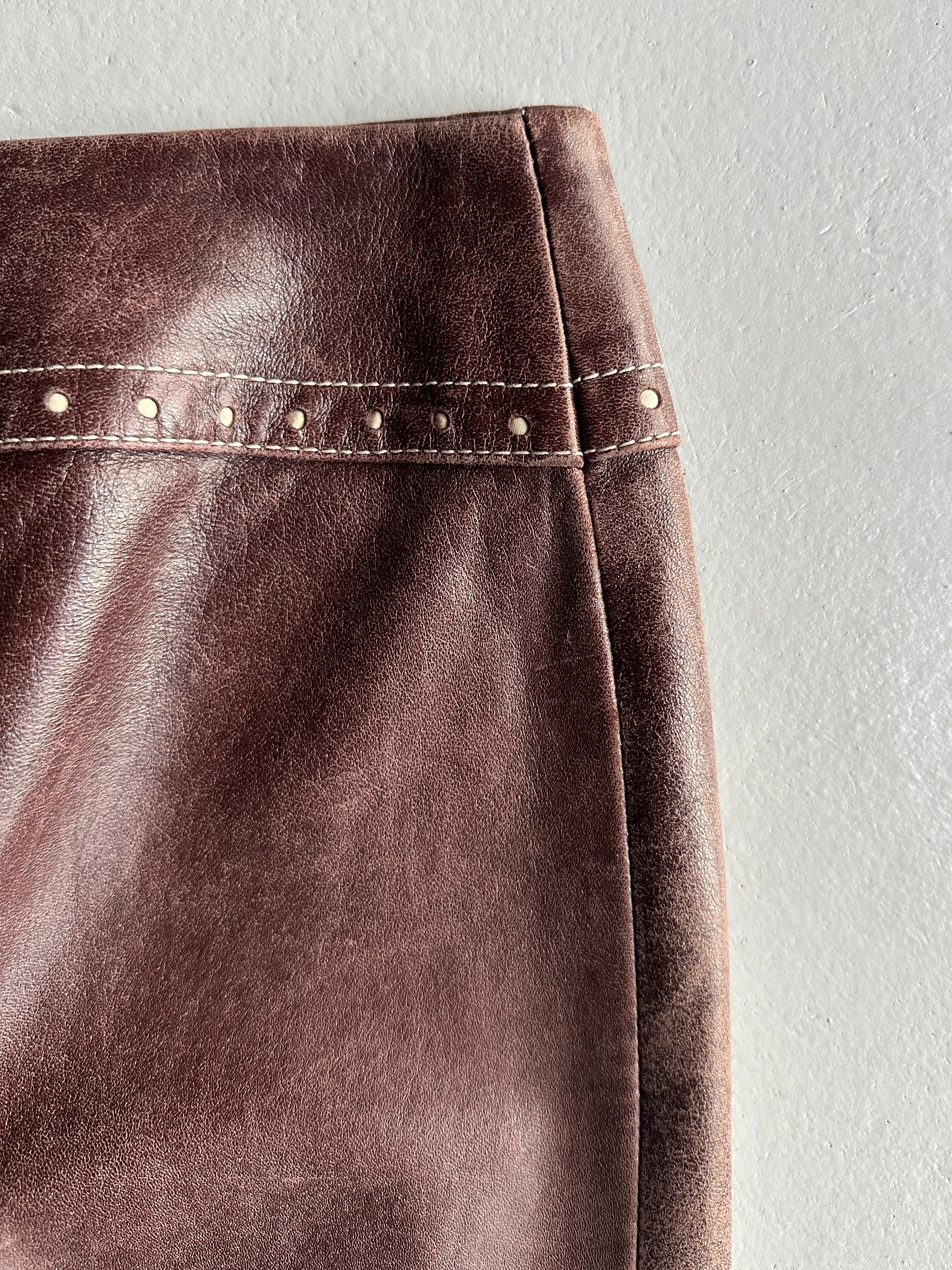 ICEBERG - 2000s MIDI LEATHER SKIRT