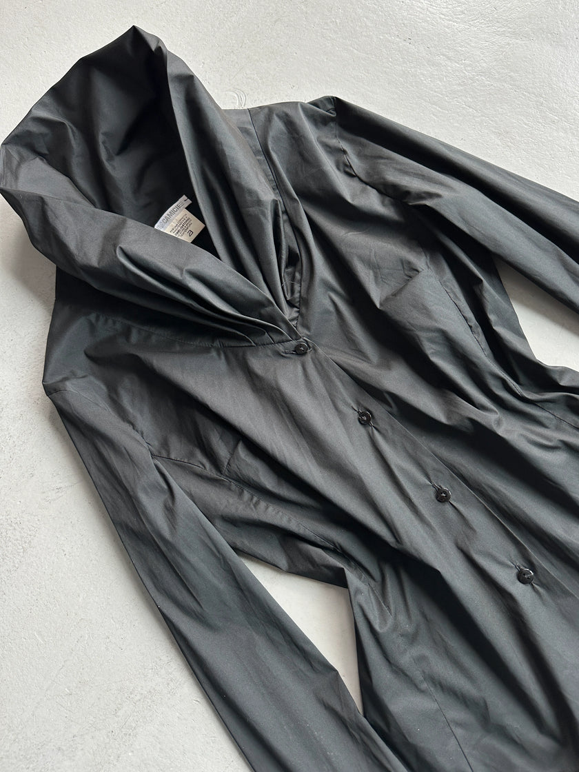 1990s EXTRA WIDE COLLAR BUTTONED BLOUSE