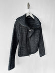 EMPORIO ARMANI - F/W 2009 TEXTURED JACKET WITH RUFFLED COLLAR AND ZIP DETAILS
