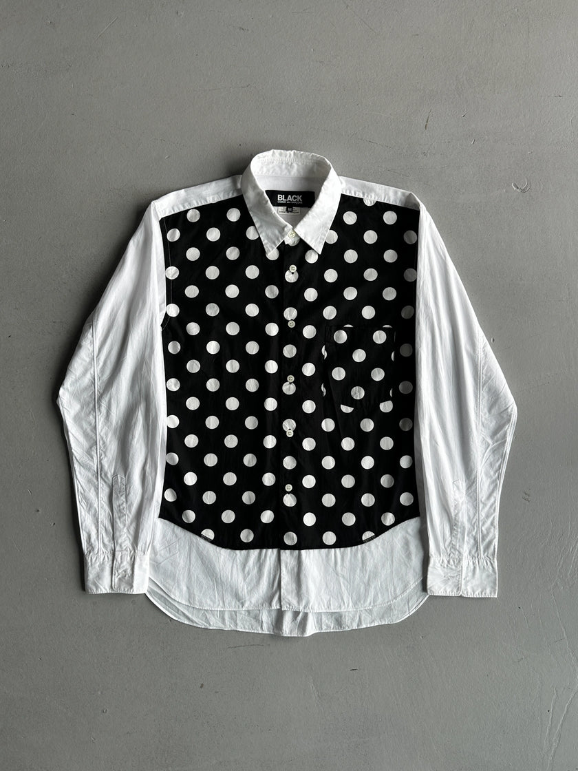COMME DES GARÇONS BLACK - S/S 2011 POLKA DOTS FRONT PANEL LONG SLEEVE SHIRT