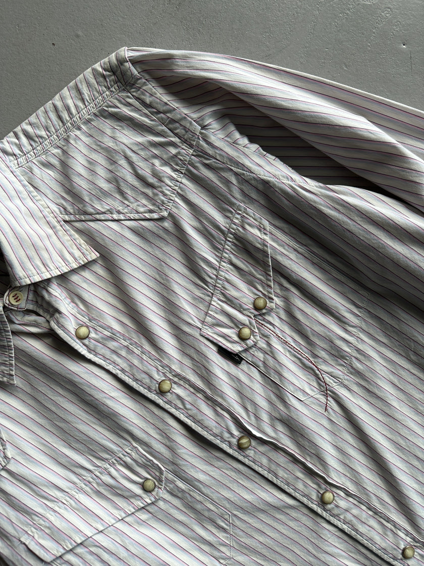 PAUL SMITH RED EAR - 1990s PINSTRIPED WESTERN SHIRT