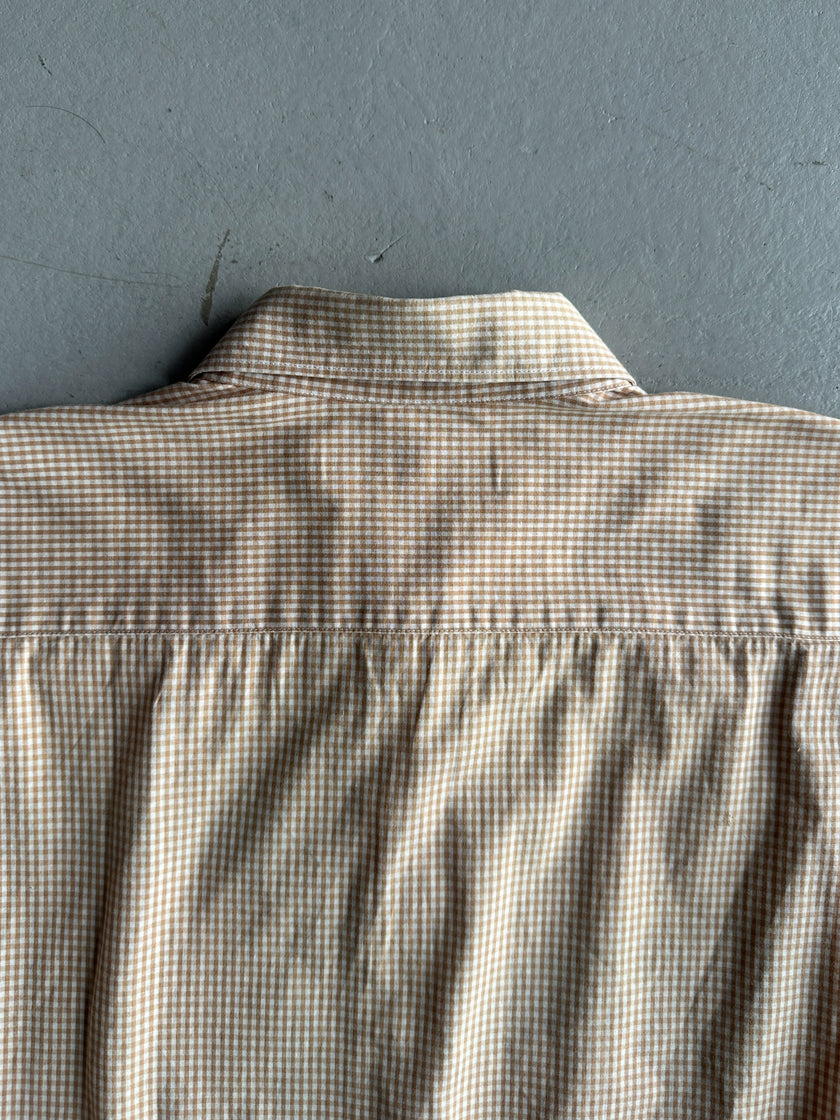 COMME DES GARÇONS SHIRT - F/W 2013 MICRO CHECK PATTERN SHIRT WITH OVERSIZED GRAPHIC AT FRONT