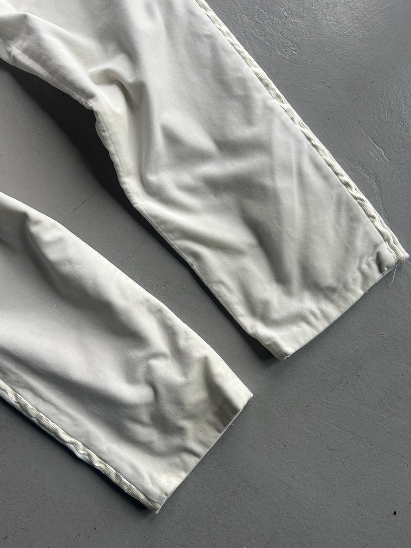 DOLCE & GABBANA - early 2000s STRAIGHT FIT TROUSERS WITH SILK BAND AT WAIST