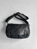 YOHJI YAMAMOTO Y'SACCS - late 1990s-2000s NYLON MESSENGER BAG WITH LEATHER FRONT PANEL