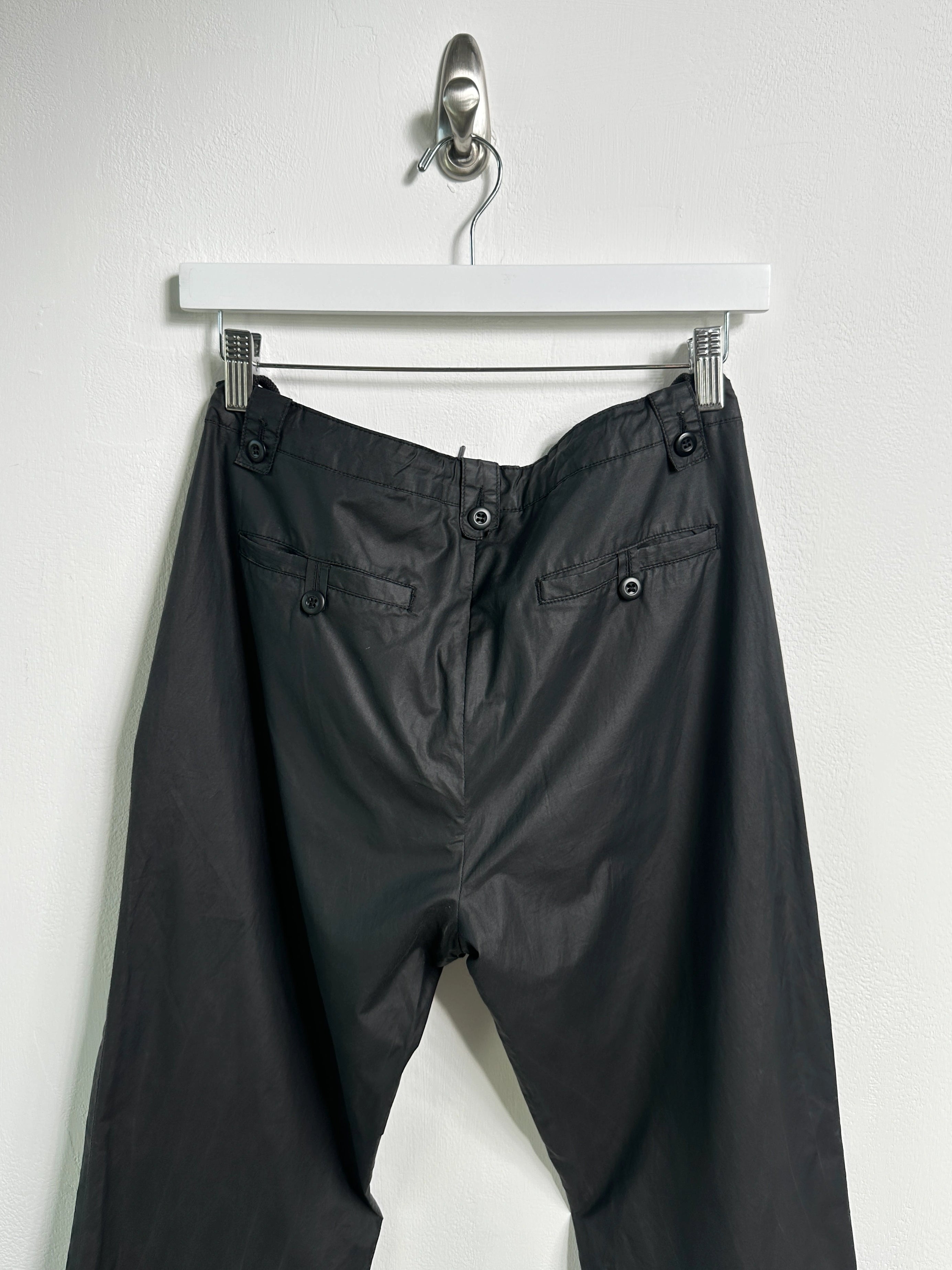 HELMUT LANG - S/S 2000 COATED TECHNICAL TROUSERS WITH DRAWSTRING AT WAIST