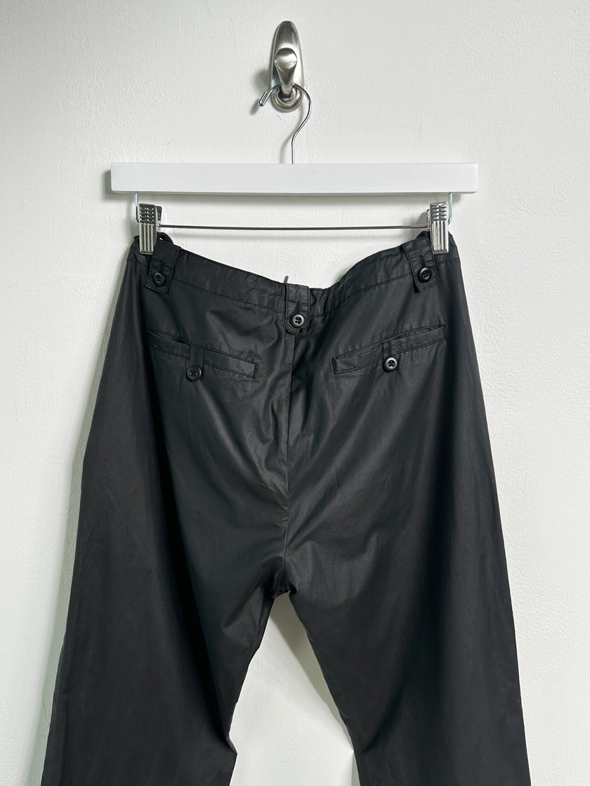 HELMUT LANG - S/S 2000 COATED TECHNICAL TROUSERS WITH DRAWSTRING AT WAIST