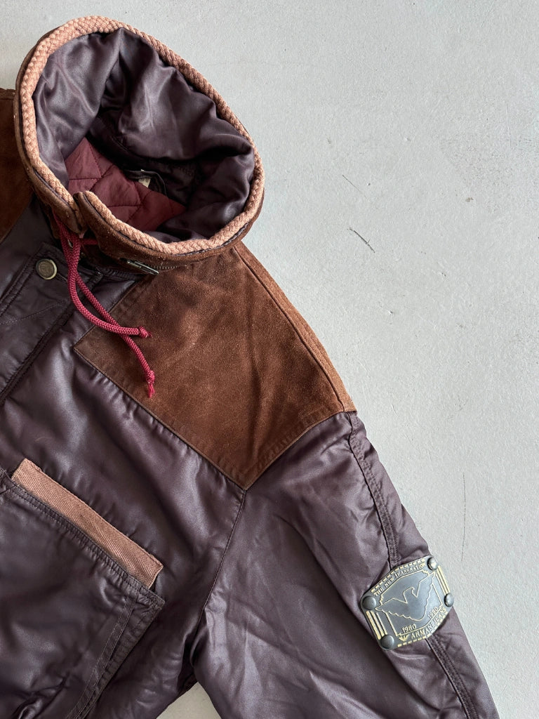 ARMANI JEANS 1990s AVIATOR BOMBER JACKET WITH SUEDE DETAILS