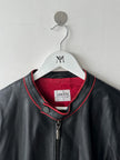 ARMANI COLLEZIONI - 1990s BIKER LEATHER JACKET WITH CURVED SLEEVE