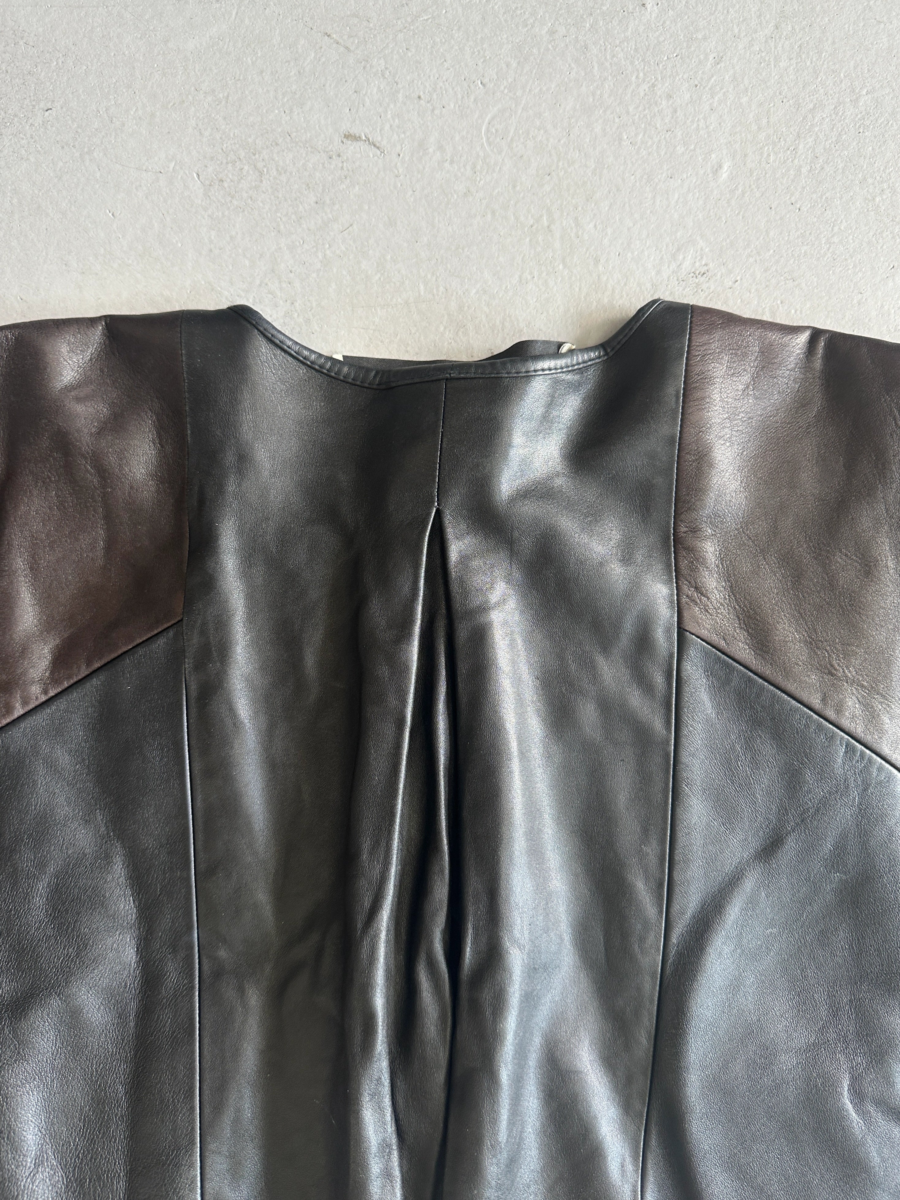 SIMONE SAUVAGE - 2000s BOXY FIT LEATHER JACKET