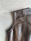 1980s LEATHER VEST GILET