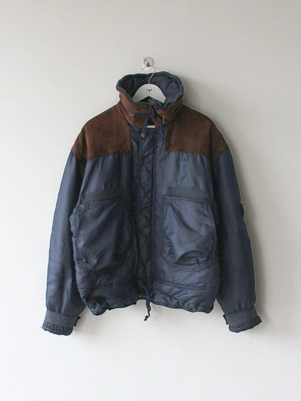 ARMANI JEANS 1990s AVIATOR BOMBER JACKET WITH SUEDE DETAILS