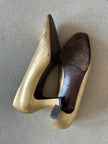 PRADA - 1980s GOLD PUMPS HEELS