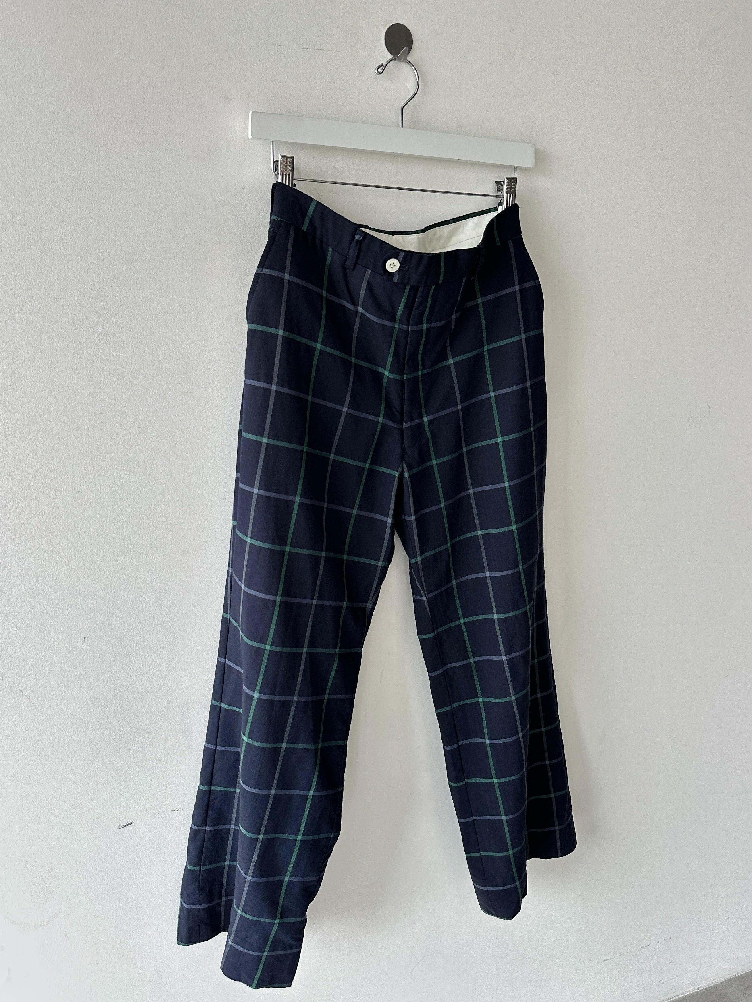 BURBERRYS - 1980s RELAXED FIT CHECKED TROUSERS