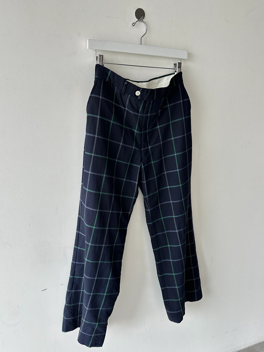 BURBERRYS - 1980s RELAXED FIT CHECKED TROUSERS