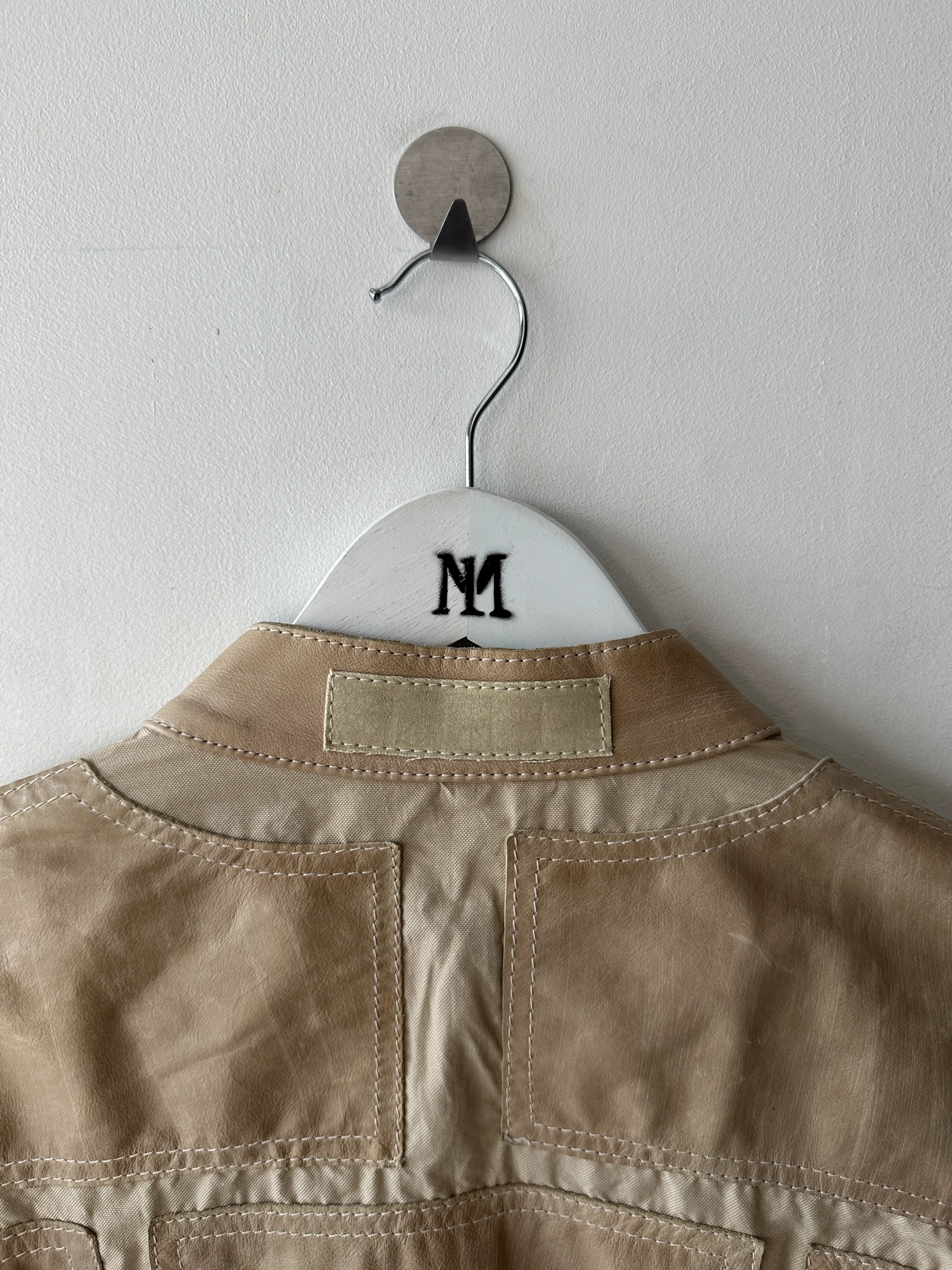 GIANFRANCO FERRÉ - early 2000s PANELED LEATHER BIKER JACKET