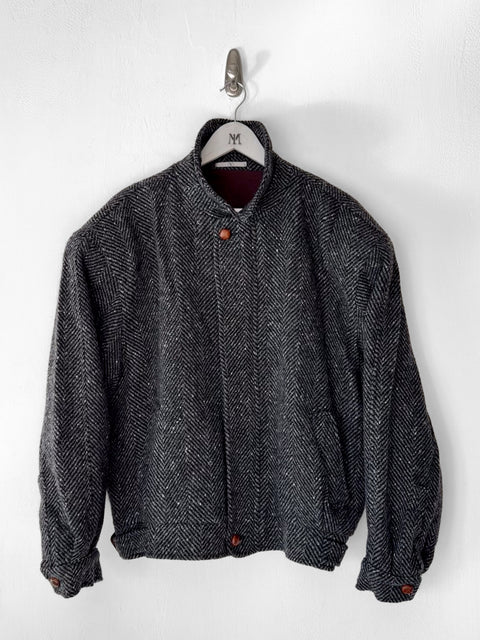 VALENTINO - 1980s BOXY FIT HERRINGBONE BOMBER JACKET