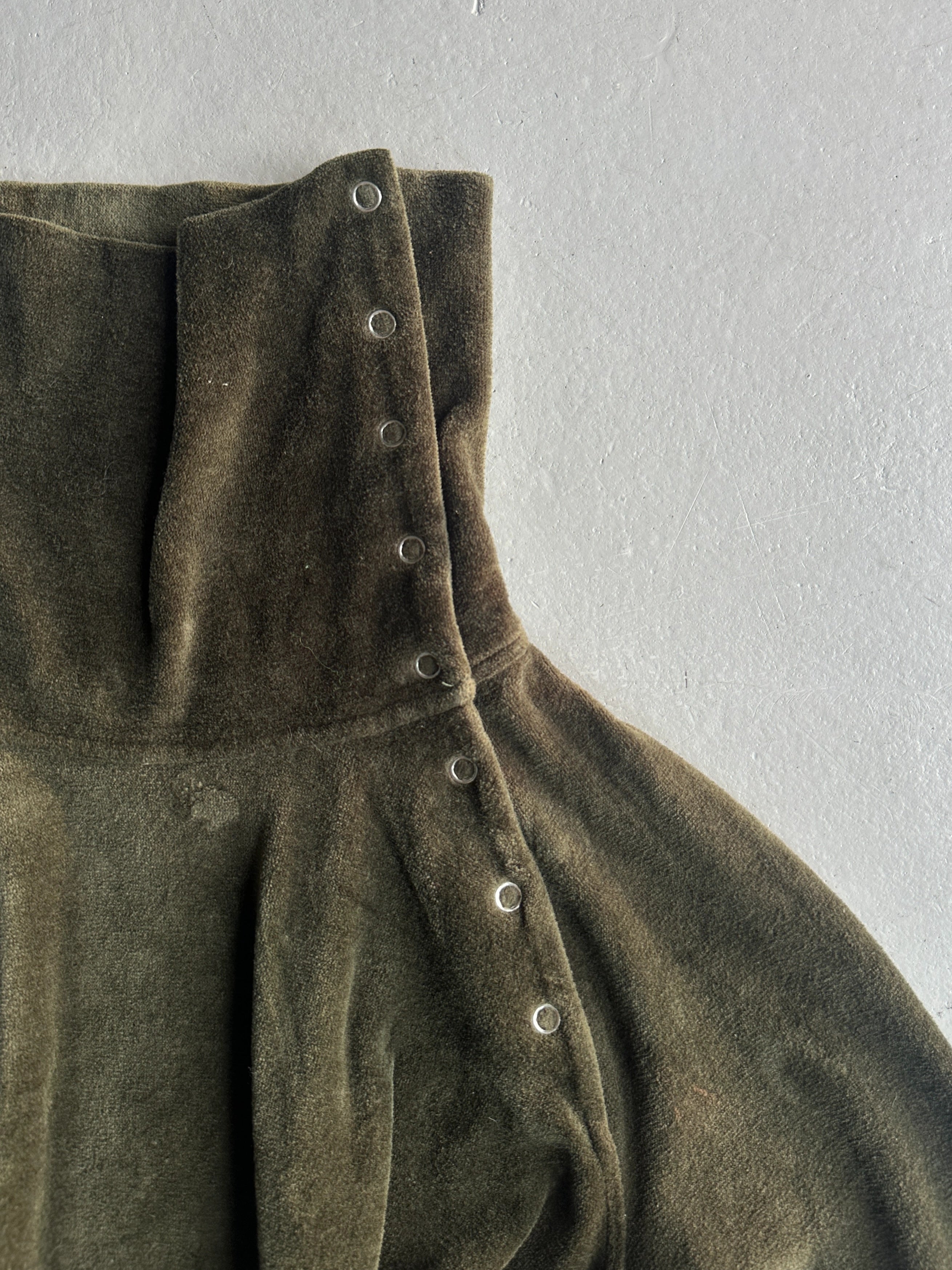 EMPORIO ARMANI - early 2000s SIDE BUTTONED FUNNEL NECK CHENILLE TOP