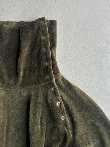 EMPORIO ARMANI - early 2000s SIDE BUTTONED FUNNEL NECK CHENILLE TOP