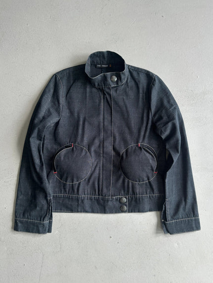 COP COPINE - 2000s CROP FIT DENIM JACKET WITH ROUND POCKETS
