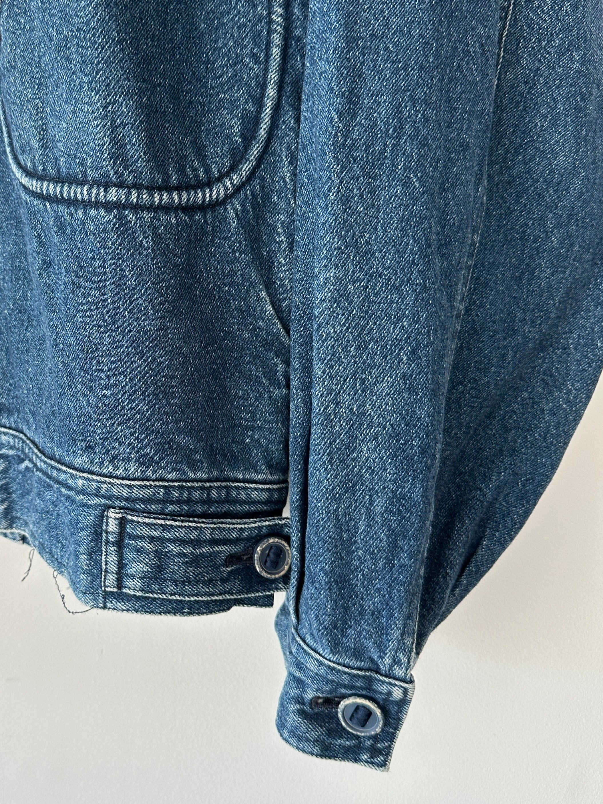 BONEVILLE BY MASSIMO OSTI - 1980s OVERSIZED DENIM BOMBER JACKET