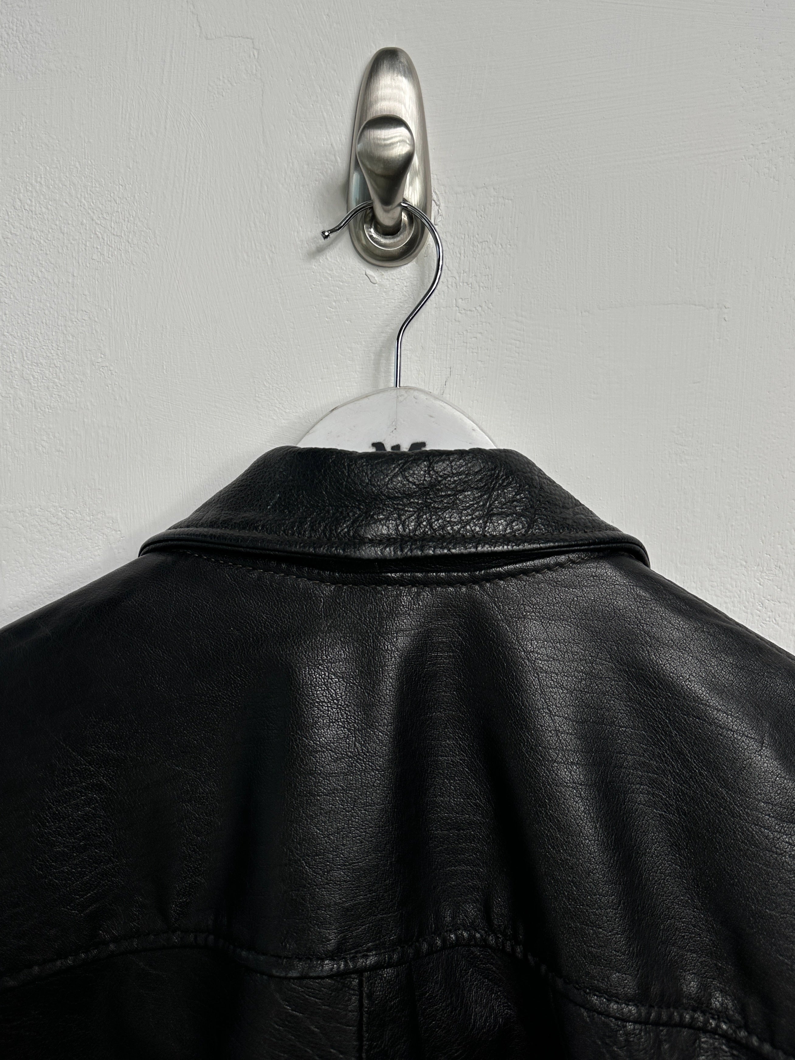 EMPORIO ARMANI - 1980s LEATHER BOMBER JACKET