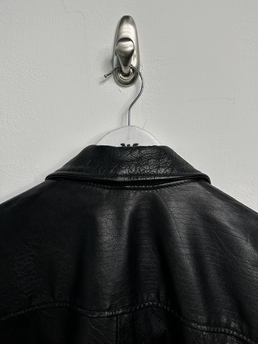EMPORIO ARMANI - 1980s LEATHER BOMBER JACKET